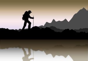 A Mountaineer Landscape silhouette